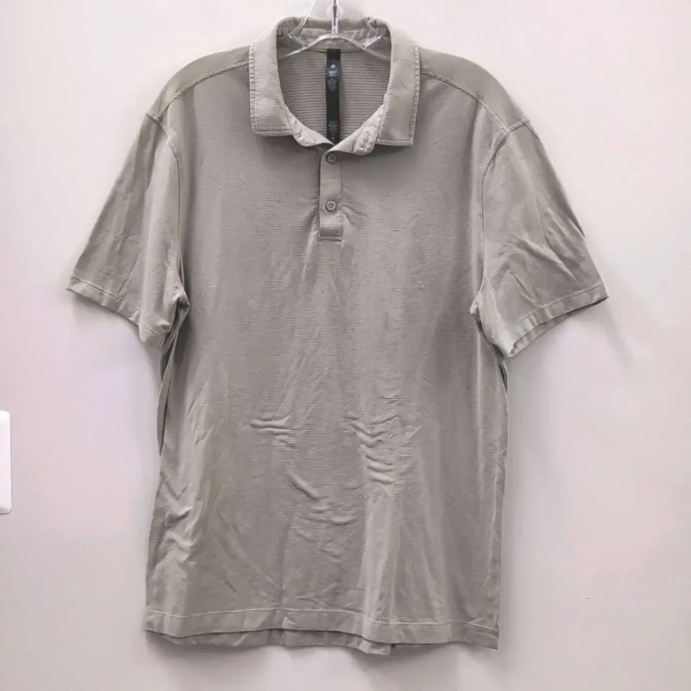 Lululemon Athletica Tan Polo Shirt Sz L